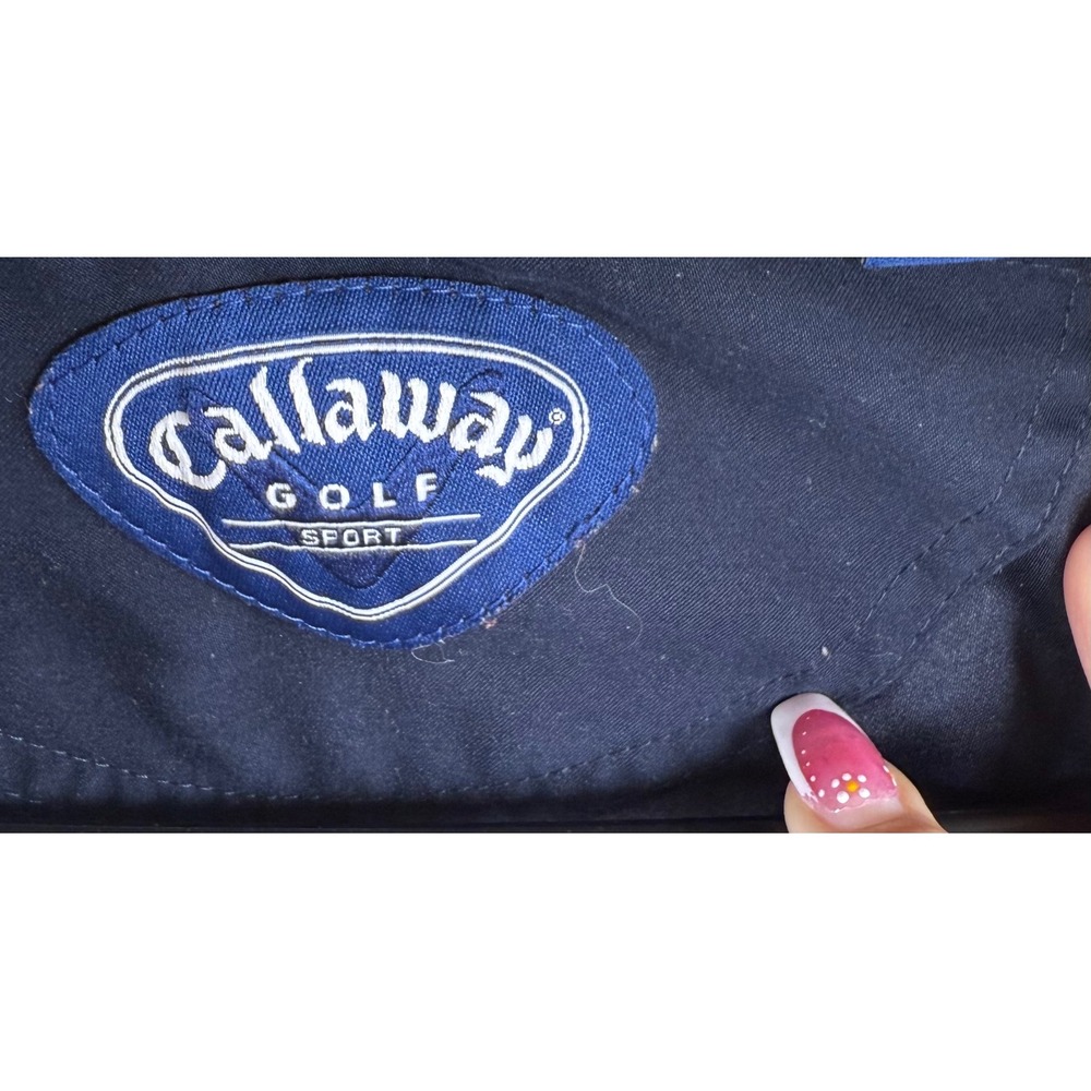 Callaway Golf Mens Quarter Zip Windbreaker Navy Blue Yellow Pullover Jacket - Picture 5 of 5